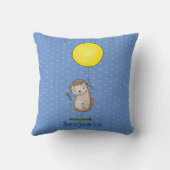 Coussin Illustration d'un hérisson mignon et heureux avec  (Verso)