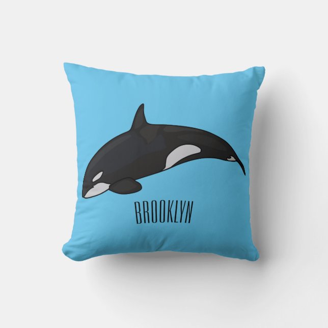 Coussin Illustration d'une baleine tueuse (Recto)