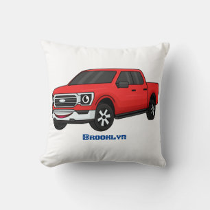 Coussin Illustration d'une camionnette rouge mou