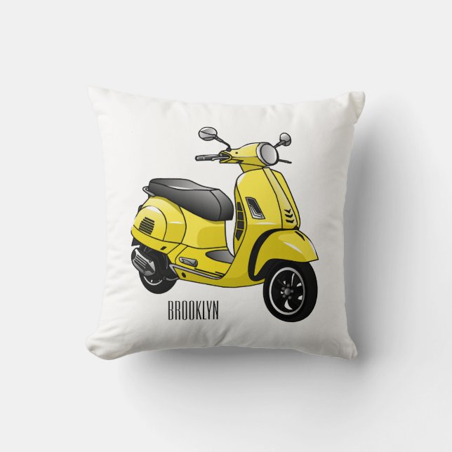 Coussin Illustration d'une moto cyclable (Recto)
