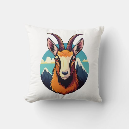 Coussin Illustration d'une tête de chamois (Recto)