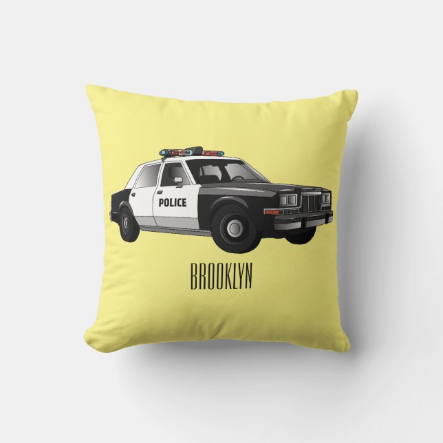 Coussin Illustration d'une voiture de police (Recto)