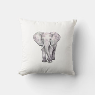 Coussin Illustration élégante de l'éléphant d'aquarelle
