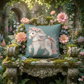 Coussin Illustration Fantastique de Cheval aux Pastels Flo