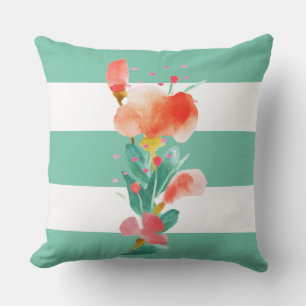 Coussin Illustration florale à l'aquarelle d'été