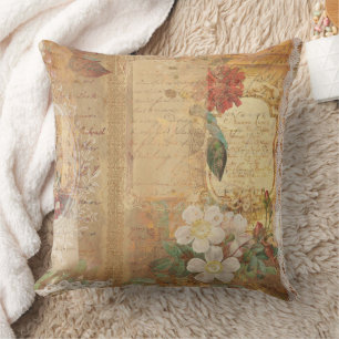 Coussin Illustration florale botanique vintage