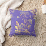 Coussin Illustration florale d'or bleu Vintage<br><div class="desc">Illustration florale en or bleu Vintage pour améliorer parfaitement votre style de mode personnel.</div>