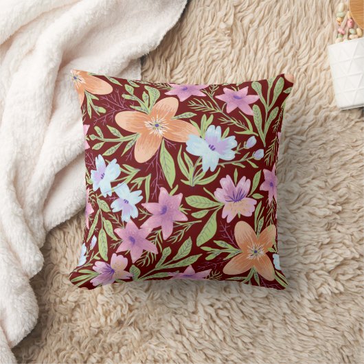 Coussin Illustration florale pastel (Couverture)