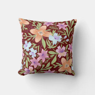 Coussin Illustration florale pastel