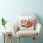Coussin Illustration Florale Renard Endormi Mignonne (Chaise)