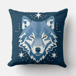 Coussin Illustration géométrique de loup
