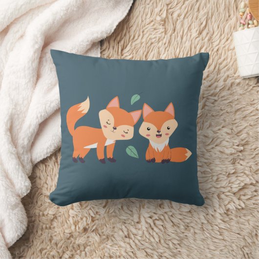 Coussin Illustration graphique des renards orange mignons (Couverture)