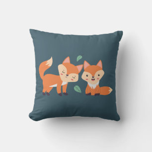 Coussin Illustration graphique des renards orange mignons