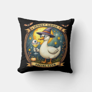 Coussin Illustration graphique d'Halloween de l'oie effray