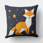 Coussin Illustration graphique d'un renard dans un style g (Verso)