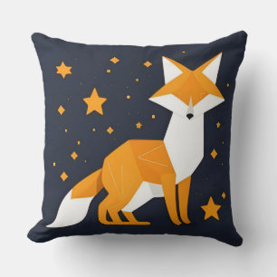 Coussin Illustration graphique d'un renard dans un style g