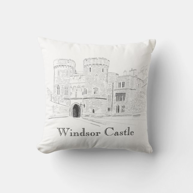 Coussin Illustration Iconique Du Château De Windsor (Recto)