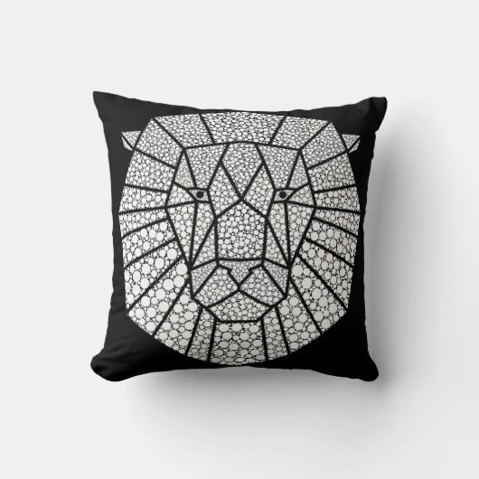 Coussin Illustration Lion Abstraite Art (Recto)
