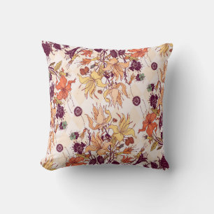 Coussin Illustration matricielle. Motif fleur clair sur co