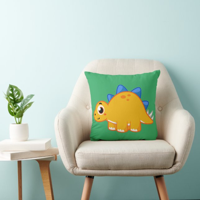 Coussin Illustration Mignonne D'Un Stegosaurus. (Chaise)