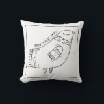 Coussin Illustration minimaliste de l'art folklorique d'oi<br><div class="desc">Dessin minimaliste d'un oiseau dans le style de l'art populaire et slogan "home tweet home".</div>