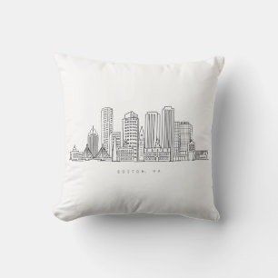 Coussin Illustration minimaliste de l'horizon de la ville 