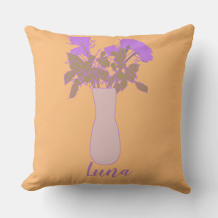 Coussin Illustration moderne d'art floral original