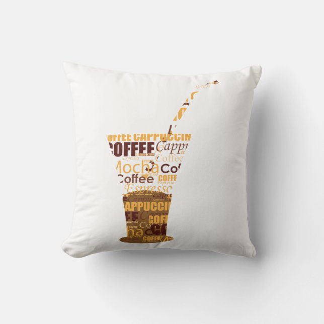Coussin Illustration moderne du café (Recto)