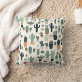 Coussin Illustration motif Cactus Green Minimal (Couverture)