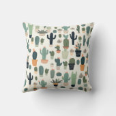Coussin Illustration motif Cactus Green Minimal (Verso)