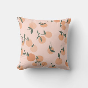 Coussin Illustration motif orange ou cerise à main levée