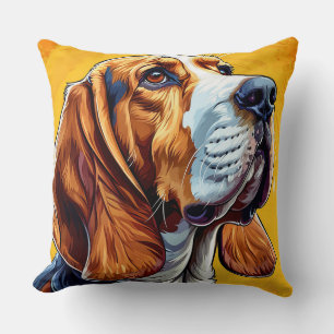 Coussin Illustration numérique colorée d'un chien Beagle