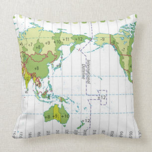 Coussin Illustration numérique de la carte du monde montra