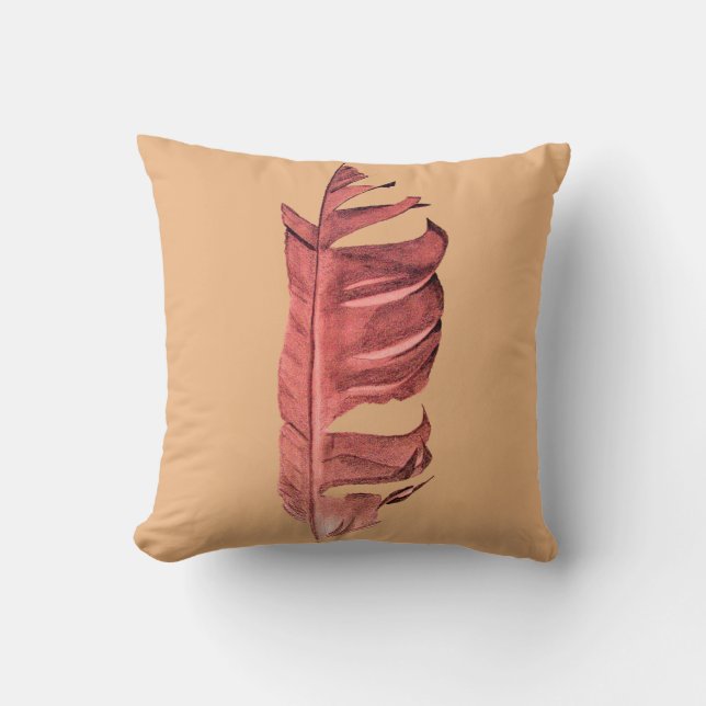 Coussin Illustration originale de dessin de plumes (Recto)