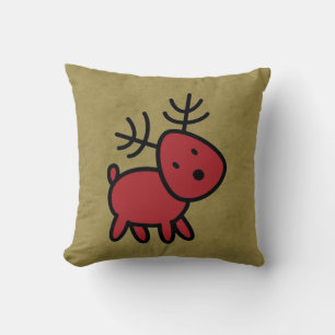 Coussin Illustration Red Christmas Reindeer