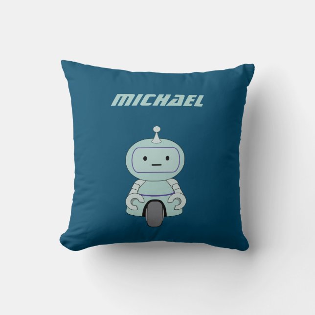 Coussin Illustration robotique personnalisée (Recto)