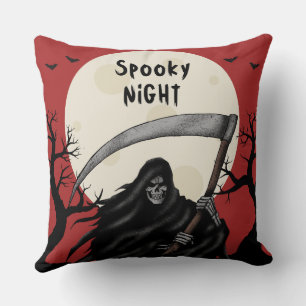 Coussin Illustration rouge nuit effrayante Instagram