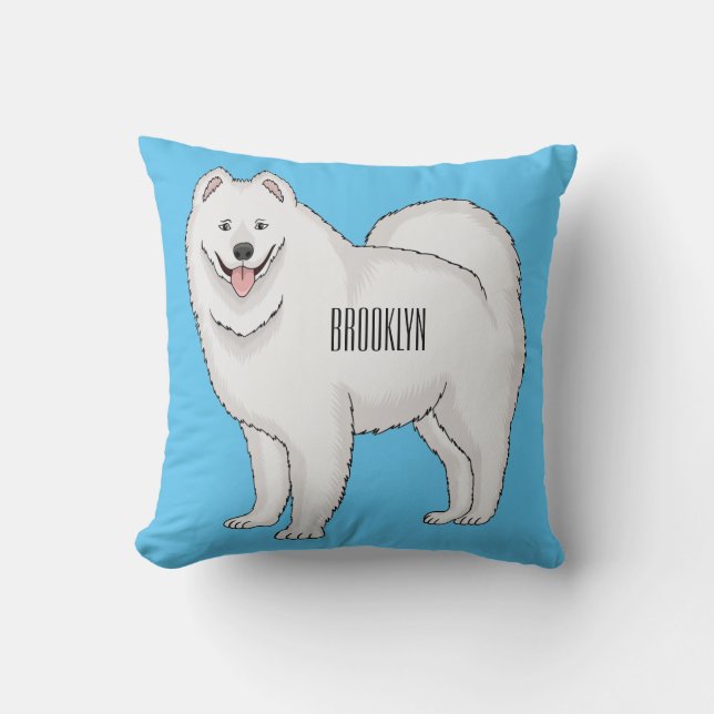Coussin Illustration Samoyed dog (Recto)