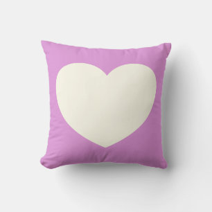 Coussin Illustration simple de coeur mou en rose et blanc