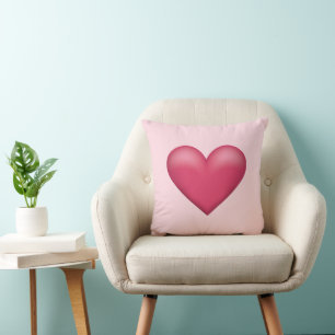Coussin Illustration simple en forme de coeur rose