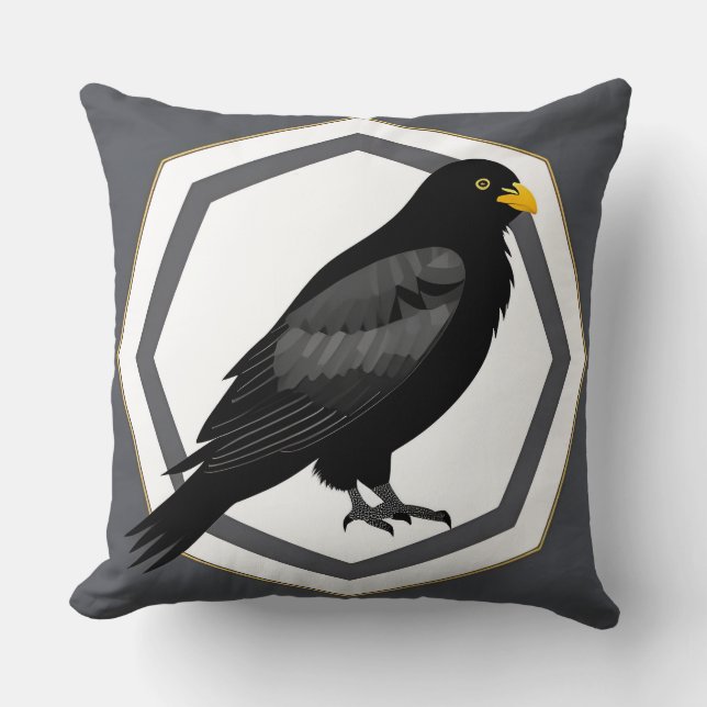 Coussin Illustration stylisée de merle (Recto)