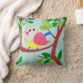Coussin Illustration Texturée d'Oiseau Fantaisiste dans un (Couverture)
