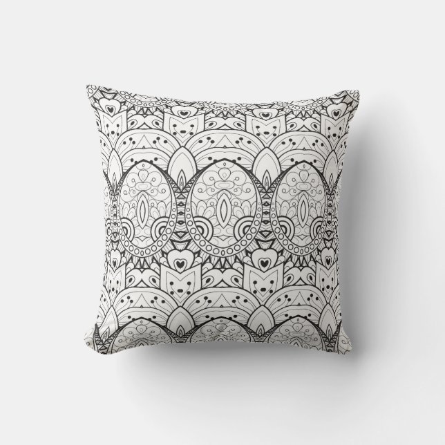 Coussin Illustration tribale inspirée (Recto)