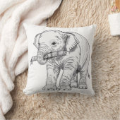 Coussin Illustration vectorielle de ligne d'éléphant de bé (Couverture)