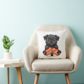 Coussin Illustration vectorielle de sushi de pug noir mign (Chaise)