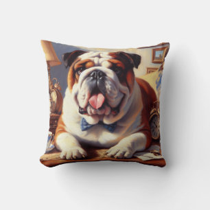 Coussin Illustration vintage de Bulldog