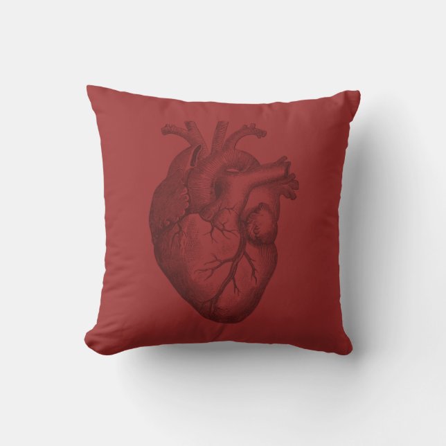 Coussin Illustration vintage de coeur (Recto)