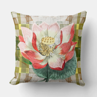 Coussin Illustration Vintage de Nénuphar Art Spirituel