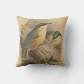Coussin Illustration vintage de Nuthatch (Verso)
