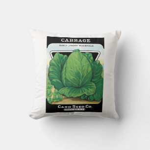 Coussin Illustration vintage d'étiquette de sachet de grai